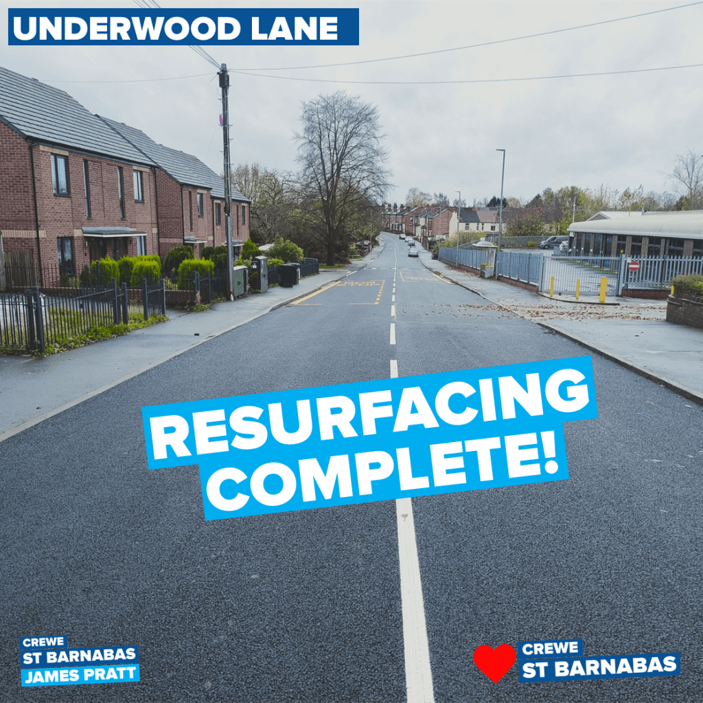 Underwood lane resurfacing complete